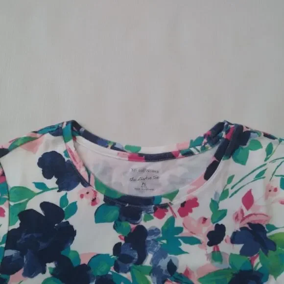 Studio Works Colorful Floral Pattern Short Sleeve The Studio Tee Petite Large - Picture 6 of 12